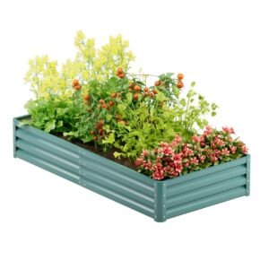 6x3x1FT Raised Garden Bed Kit, Galvanized Planter Raised Garden Boxes