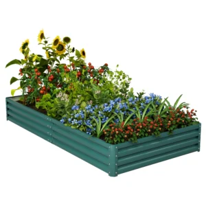 8x4x1 FT Galvanized Raised Garden Bed Planter Raised Beds